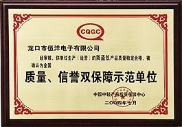 質(zhì)量、信譽雙保障示范單位